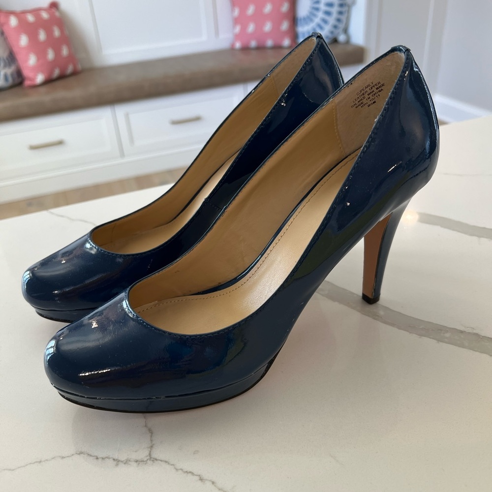 Circa Joan and David Luxe Patent Leather Platform Pumps Heels